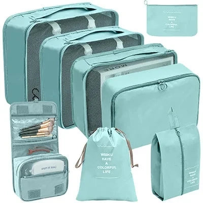 8Pcs/Set Travel Organizer Storage Bags Suitcase Packing Cubes Cases Travel accessories Wardrobe Luggage Clothes Shoe Pouch