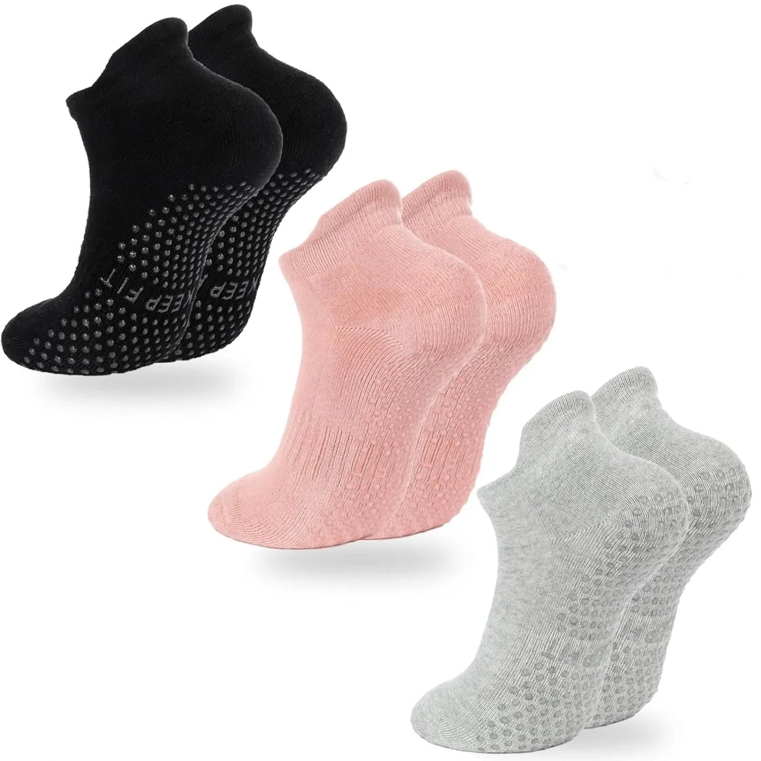 Pair of Double Anti-Slip Grip Pilates Socks for Yoga and Sports
