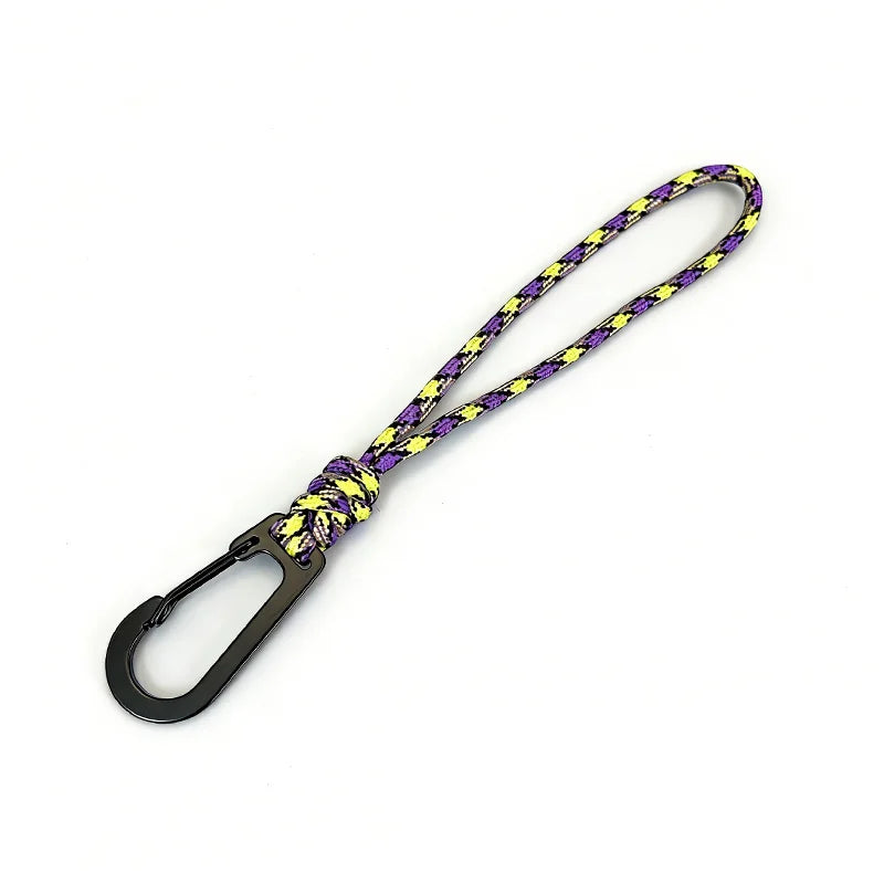 Braided Paracord Keychain Lanyard Outdoor Camping Backpack Quick Release Carabiner Hook Anti-Lost  Wrist Lanyard Hiking EDC Tool