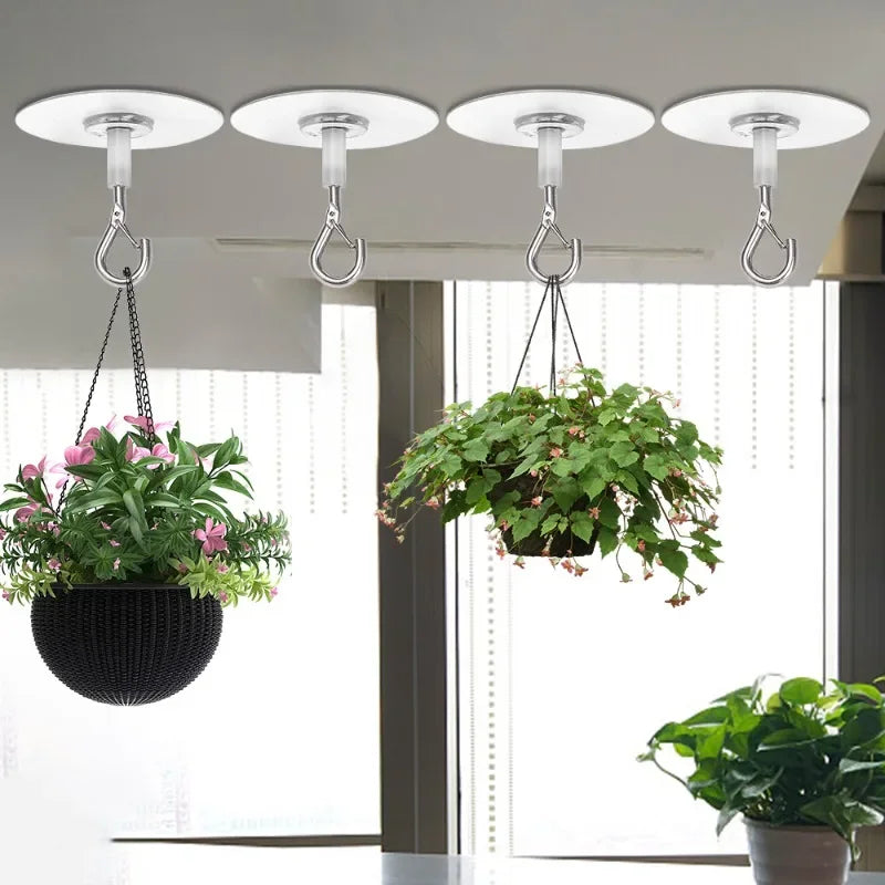Self-Adhesive Heavy Duty Wall Ceiling Hooks Multi-Scene Hanger 1-10Pcs for Plant Pots Flower Baskets