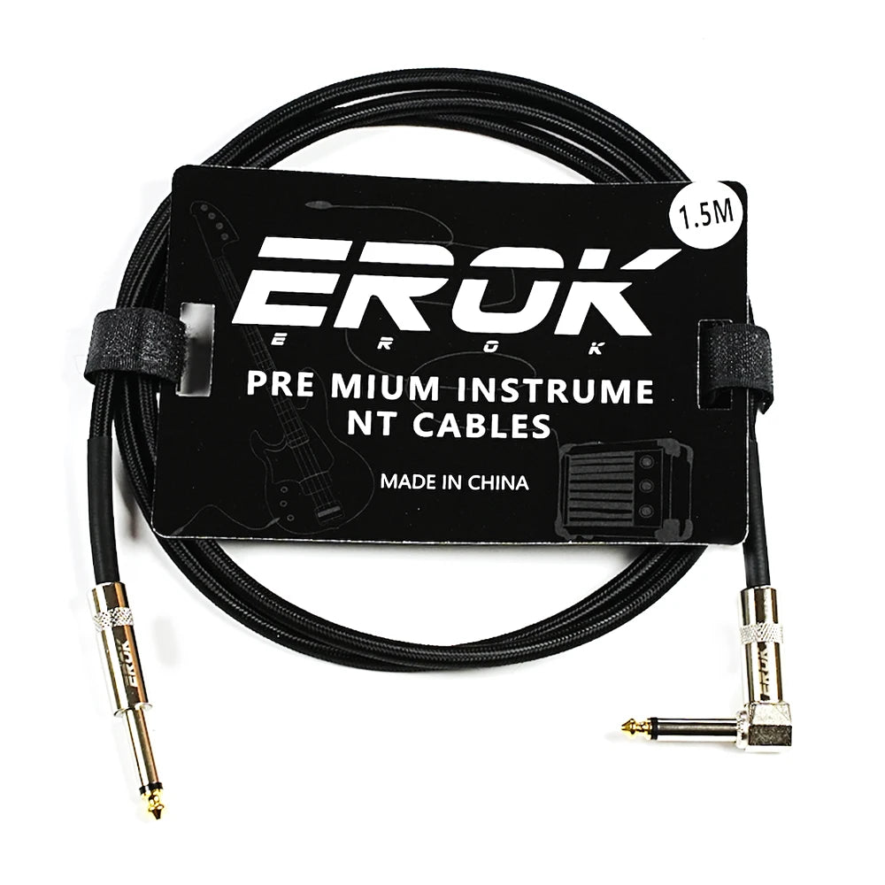 EROK 1.5/3/6/10M Guitar Audio Cables Anti-Noise Line 6.35mm Male to Male Colorful Braided Line Pedal Guitar Bass Universal Cable