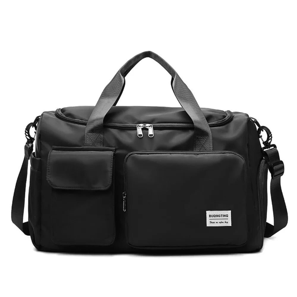 Oxford Travel Luggage Bag Sturdy Foldable Nylon Duffle Bag Multi-functional Solid Color Large Capacity Handbag Ladies