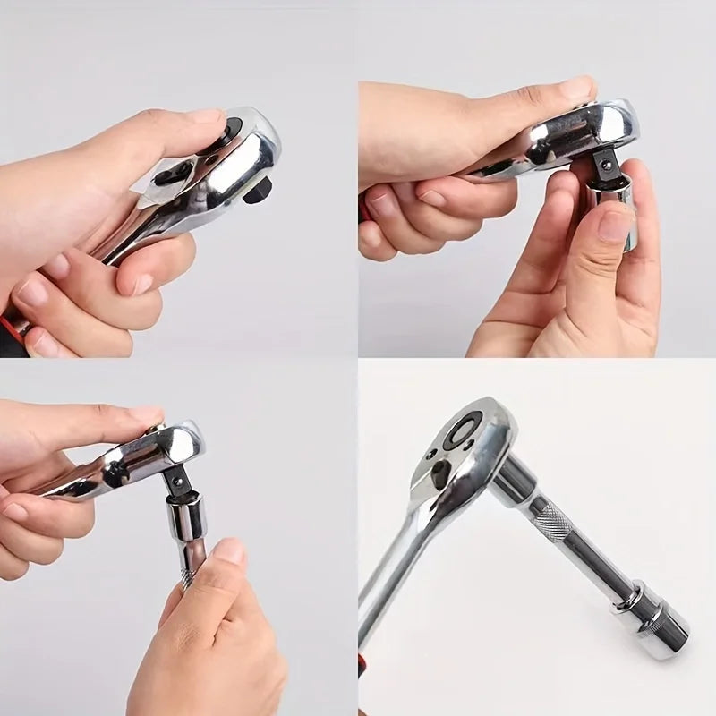 1/4 ",3/8" and 1/2 "Quick Ratchet Wrench Quick Drop Socket Wrench Chrome Vanadium Steel Labor-saving Tool