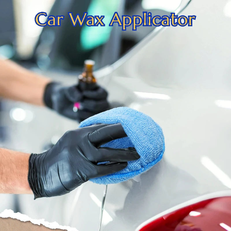 Car Wax Applicator with Finger Pocket, Buffing & Detail Polishing Foam Pads for Car Cleaning and Fine Polishing (5 inch,5 Pack)