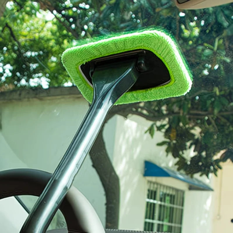 5Pcs Car Cleaning Set, Windshield Cleaning Tool, Reusable Cloth Pads, Car Interior Window Cleaning Rod, Car Wiper Brush