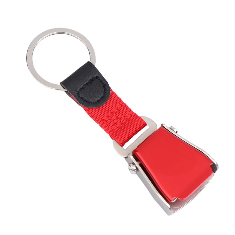 1PC Mini Safety Seatbelt Plane Buckle Keychain Strap Key Chain For Flight Keyes Airplane Airline Small Aviation Gifts Seat Belt