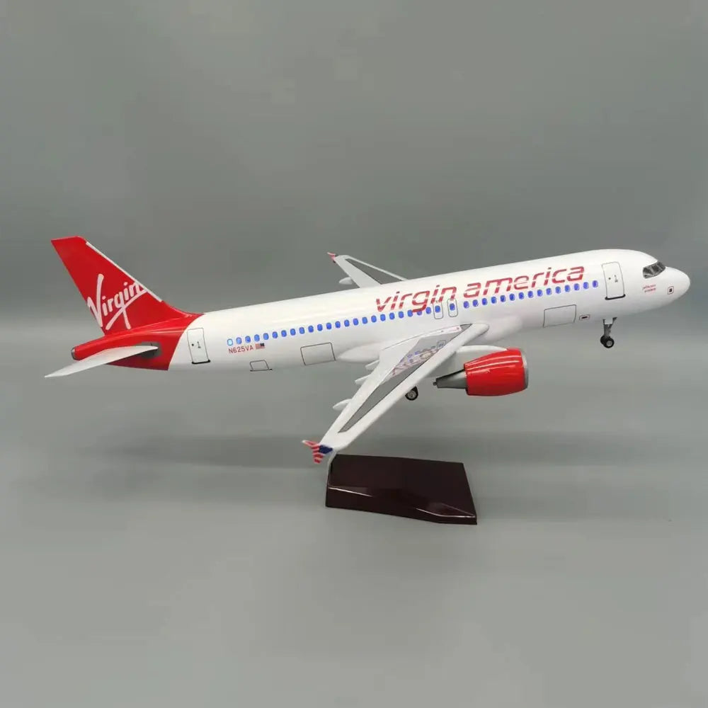 Aircraft Model Toy Kids 47cm Resin Miniature Plane A320 Virgin America Airlines Large Model Diecast Airplane Model Kits Gift By
