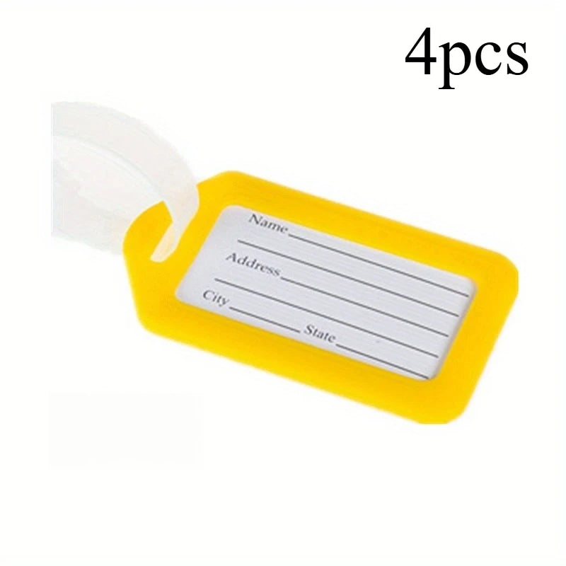 4pcs Luggage Tags Identification Tags Travel Identification Tags Multicolor Suitcase ID Labels Bag Name Tag