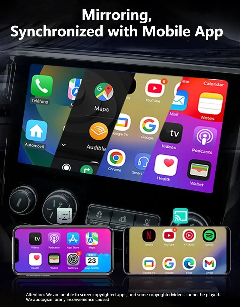 2026 4-in-1 Carplay Mirror Projection Wireless in Car Connectivity Intelligent Reverse Control Carplay Box For Apple and Android