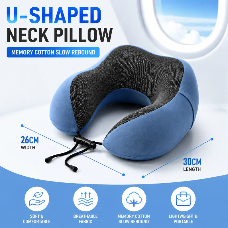 Airplane Special U-Shaped Travel Pillow, Soft Memory Foam Cervical Cushion for Daily Long-distance Travel