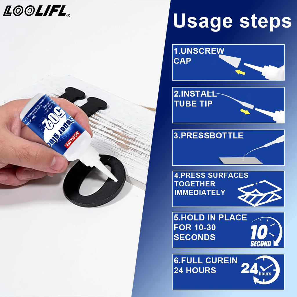 1-5Pcs 502 Instant Strength Adhesive Quick Dry Hydroacrylate Adhesive Leather Rubber Wood Metal Strength Liquid Glue Tool