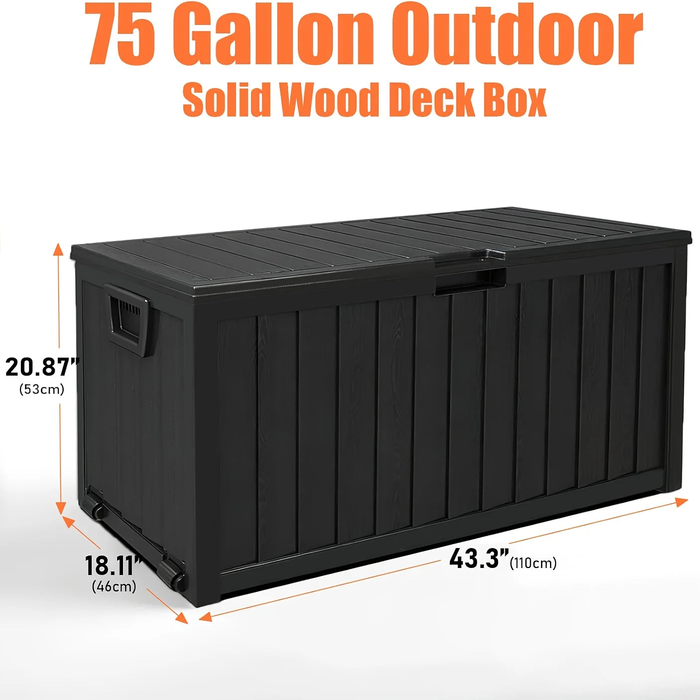35 Gallon Large Outdoor Resin Storage Box With Lockable Lid - Heavy-Duty Deck Box For Patio Furniture Cushions, Pool Accessories