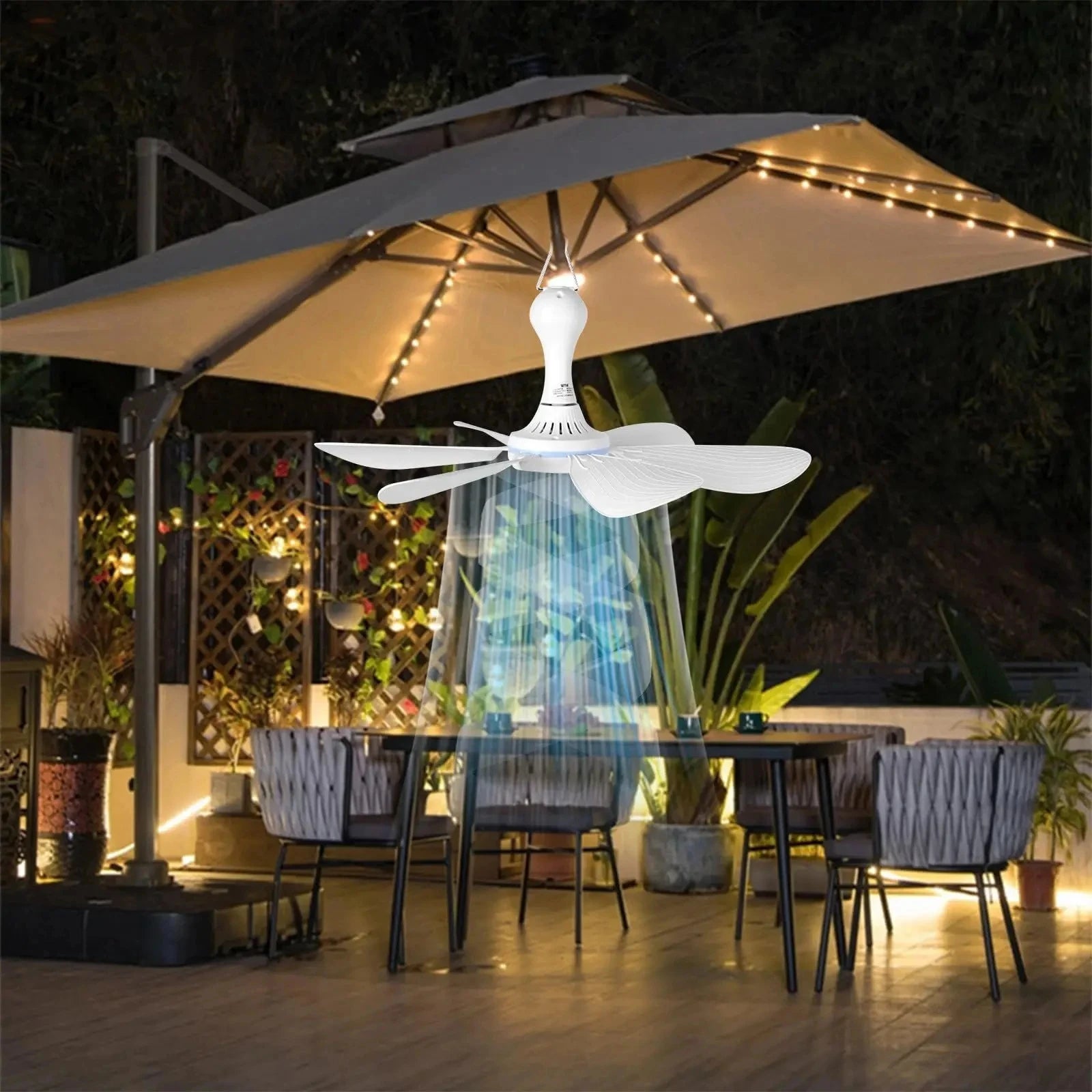 XIAOTREE USB Fan Silent 6-blade Ceiling Fan 4-speed Hanging Fan for Camping Bed Camping Outdoor Hanging Camper Tents