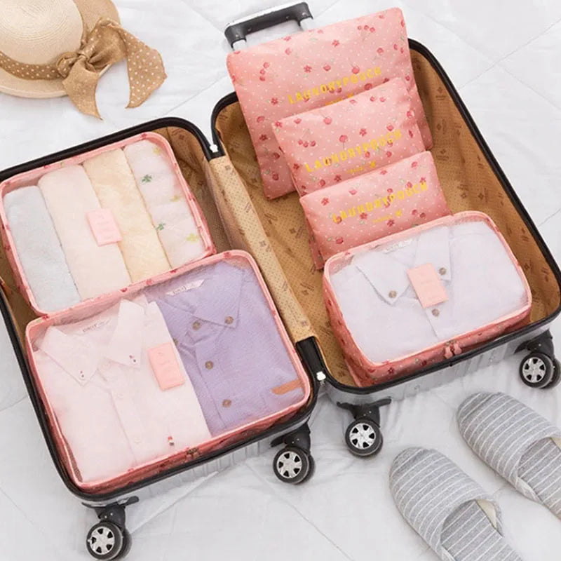 6pcs Travel Organizer Storage Bags Portable Travel Suitcases Organizer Travel Bag For Women Luggage Organizer Clothes Shoes Bag