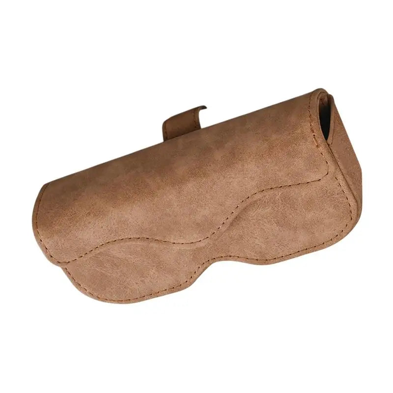 Suede Leather Car Eyeglass Case Automatic Closing Non-slip Auto Sun Visor Glasses Holder Magnetic Multi-functional Eyewear Clips