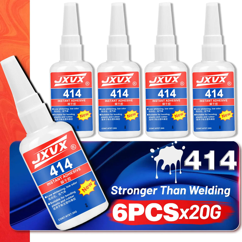 JXVX 1-10pcs 414 Super Glue Instant Quick-drying Cyanoacrylate Adhesive Leather Rubber Wood Metal Strong Bond Liquid Glue Tool .