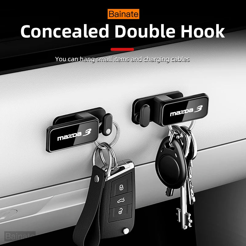 Car Hook Styling Hooks Interior Storage Accessories, For Mazda 3 SKYACTIV 2003-2013 2014-2017 2018-2025 Adhesive Mount Organizer