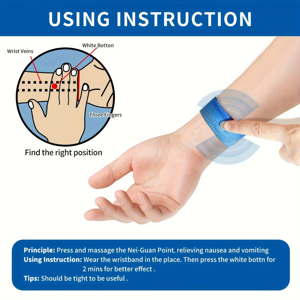 4PCS Anti-Nausea Acupressure Bands for Car, Boat, Flight | Drug-Free , No-Pill Wristbands Perfect Gift for Travel Essentials