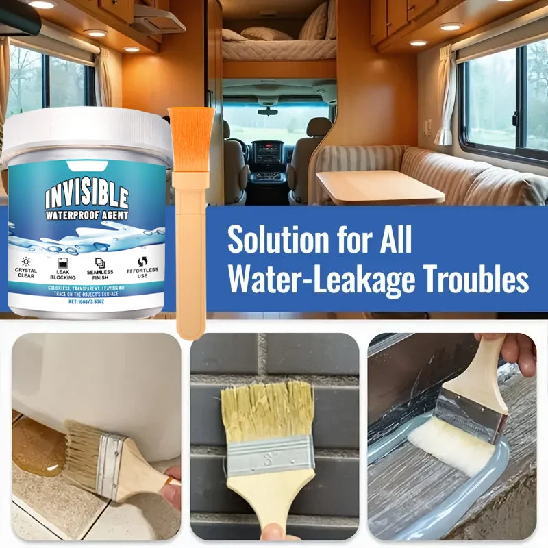 Super Invisible Transparent Waterproof Sealant, Nano Leak-Proof Coating, Crystal Clear Sealing Glue -Once solution the recurring