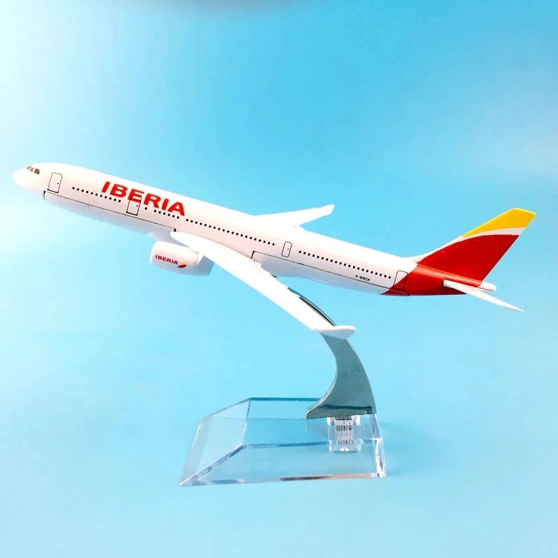 Metal Airplane Toy 16CM Spain Iberia Airlines Boeing 737 Birthday Gift Plane Models W Stand Toys For Childre Collection