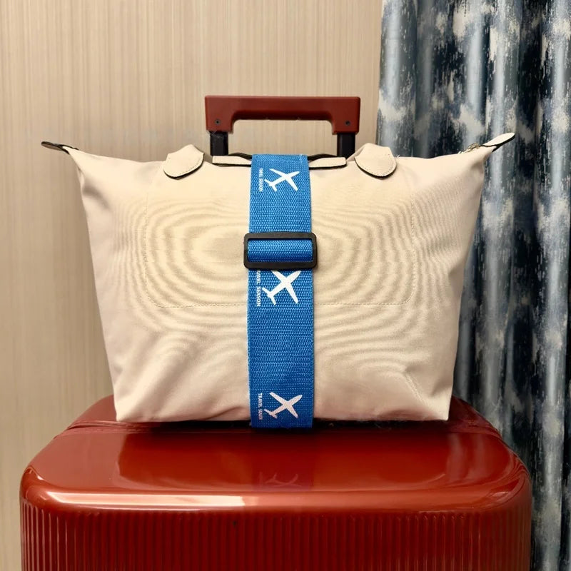 Aircraft Printed Nylon Luggage Fixed Strap With One Pack For Outdoor Travel Luggage Accessories