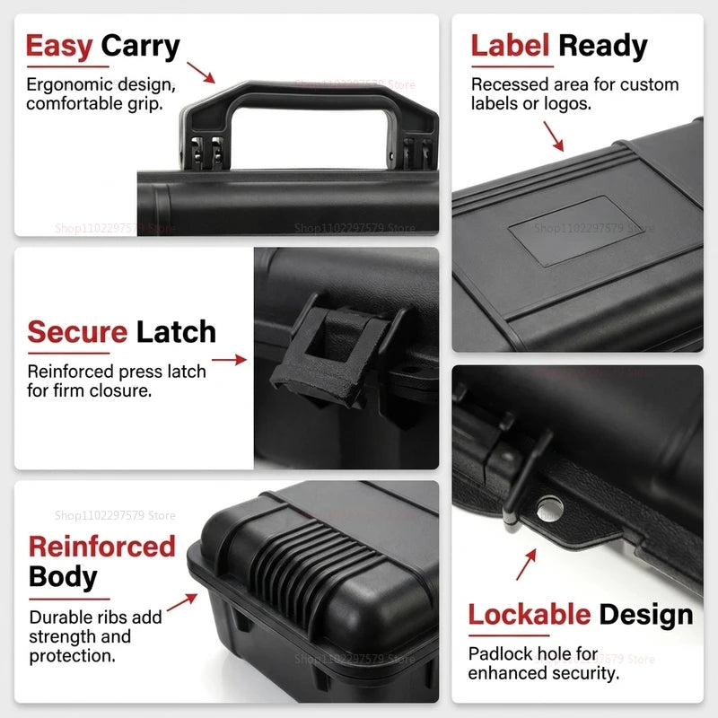 Portable Waterproof Tool Box, High Strength And Anti-Fall. Safe Instrument Protector For Travel, Home Workshop And Outdoor Use.
