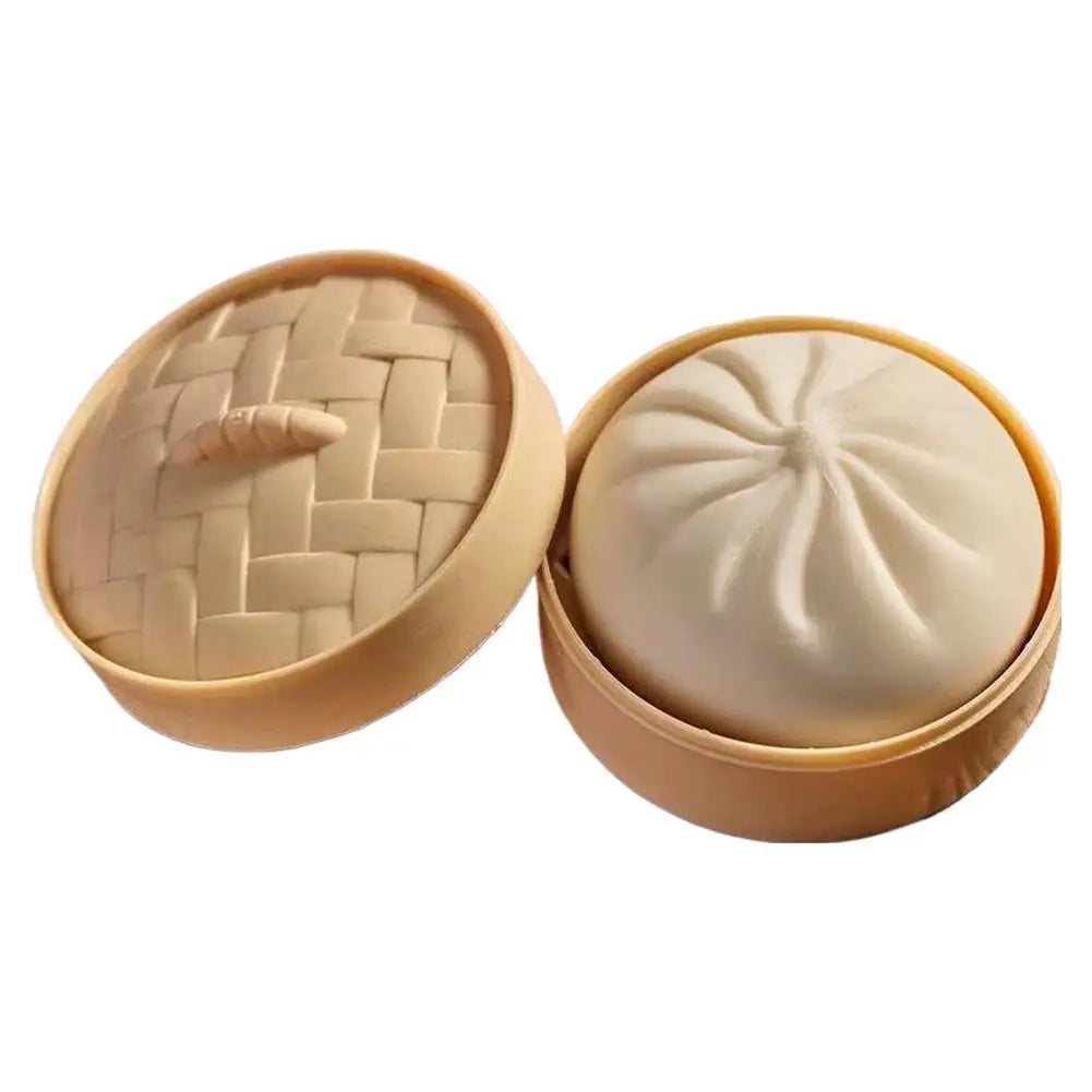Simulation Flash Dumpling Pressure Ball Slow Rebound Soft Pinch Decompression Squishy Stress Relief Balls with Steamer