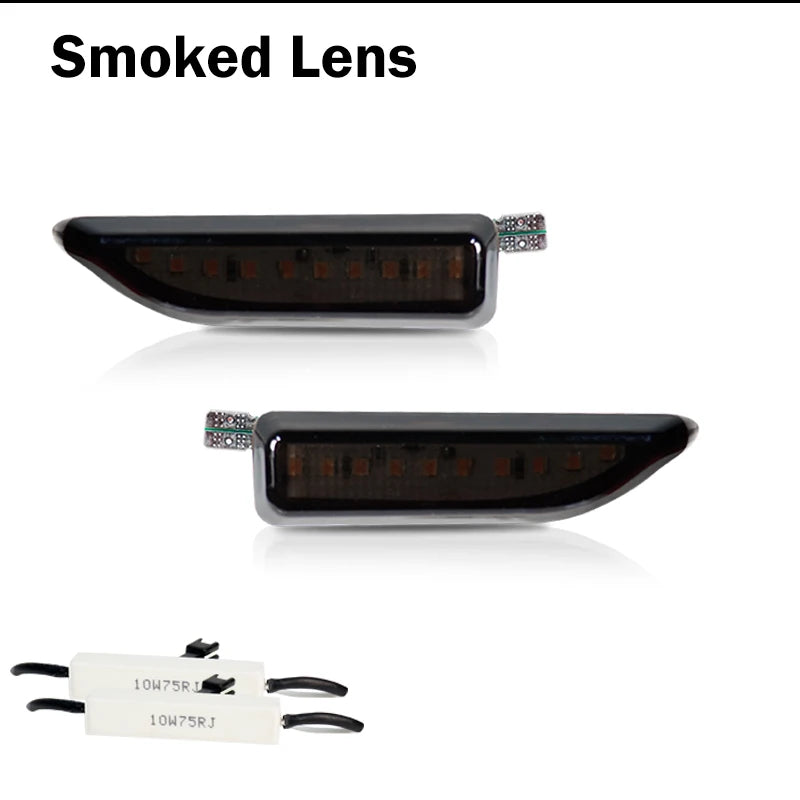 2Pcs For MINI Countryman F60 2017 2018 2019 2020 2021 Smoked Amber LED Front Bumper Side Marker Light Flowing Turn Signal Lamp