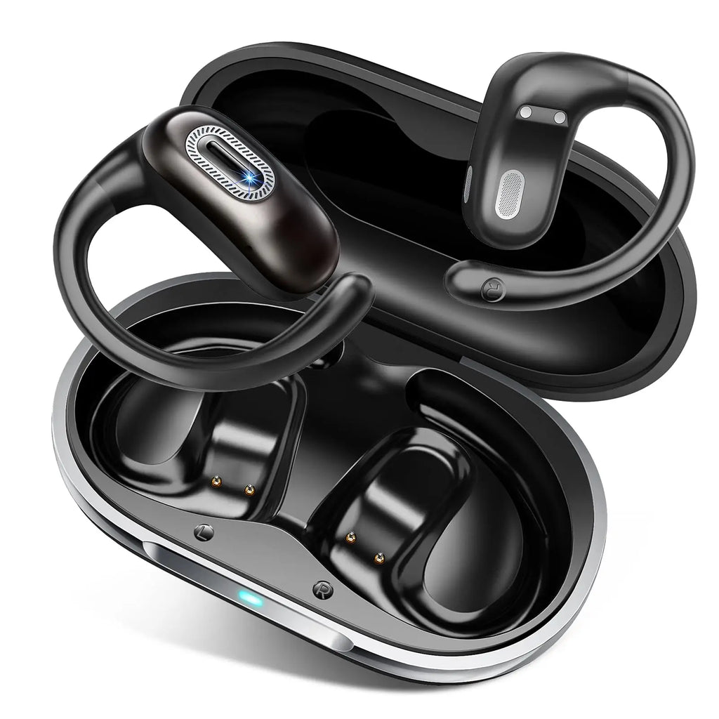 Open Ear Wireless Earbuds Bluetooth 5.4 Headphones 50H Battery Life IPX7 Waterproof Touch Control Running Sport Earphones.