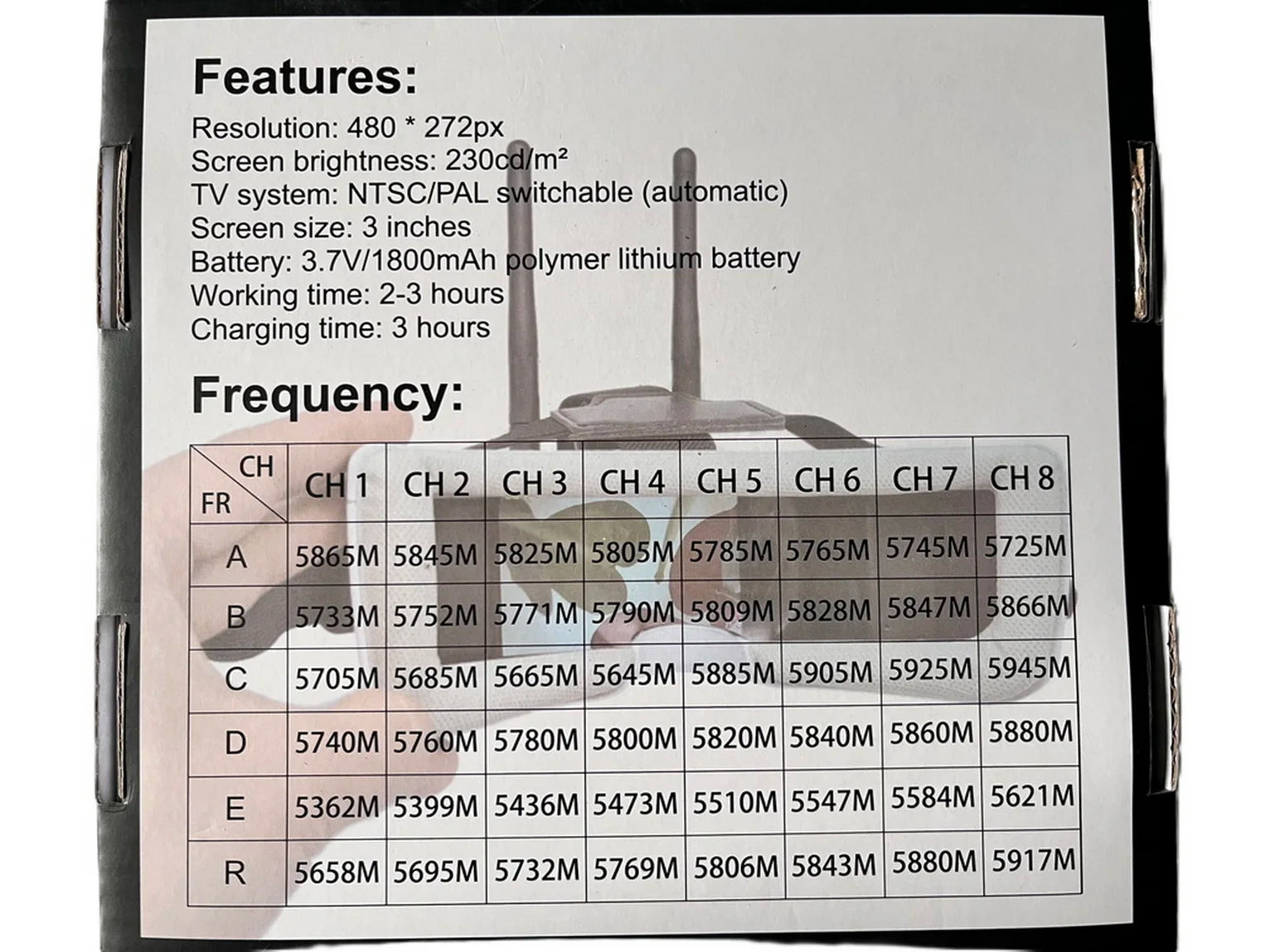 DW 3inch 48ch goggle 5.8g HD LED Monitor  For Racing CAR  Remote control toys, hobbies, Radio accessories,DIY parts