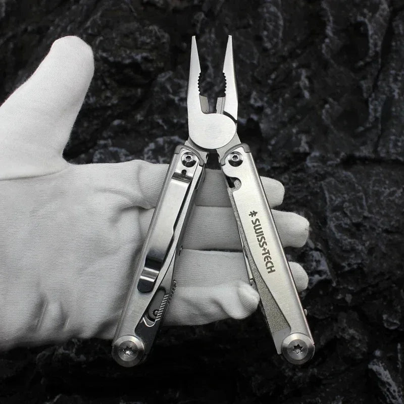 SWISS TECH 18in1 Multitool Dolding Pliers Camping Supplies Tactical Survival Hunting Outdoor Hiking Nature Hike EDC