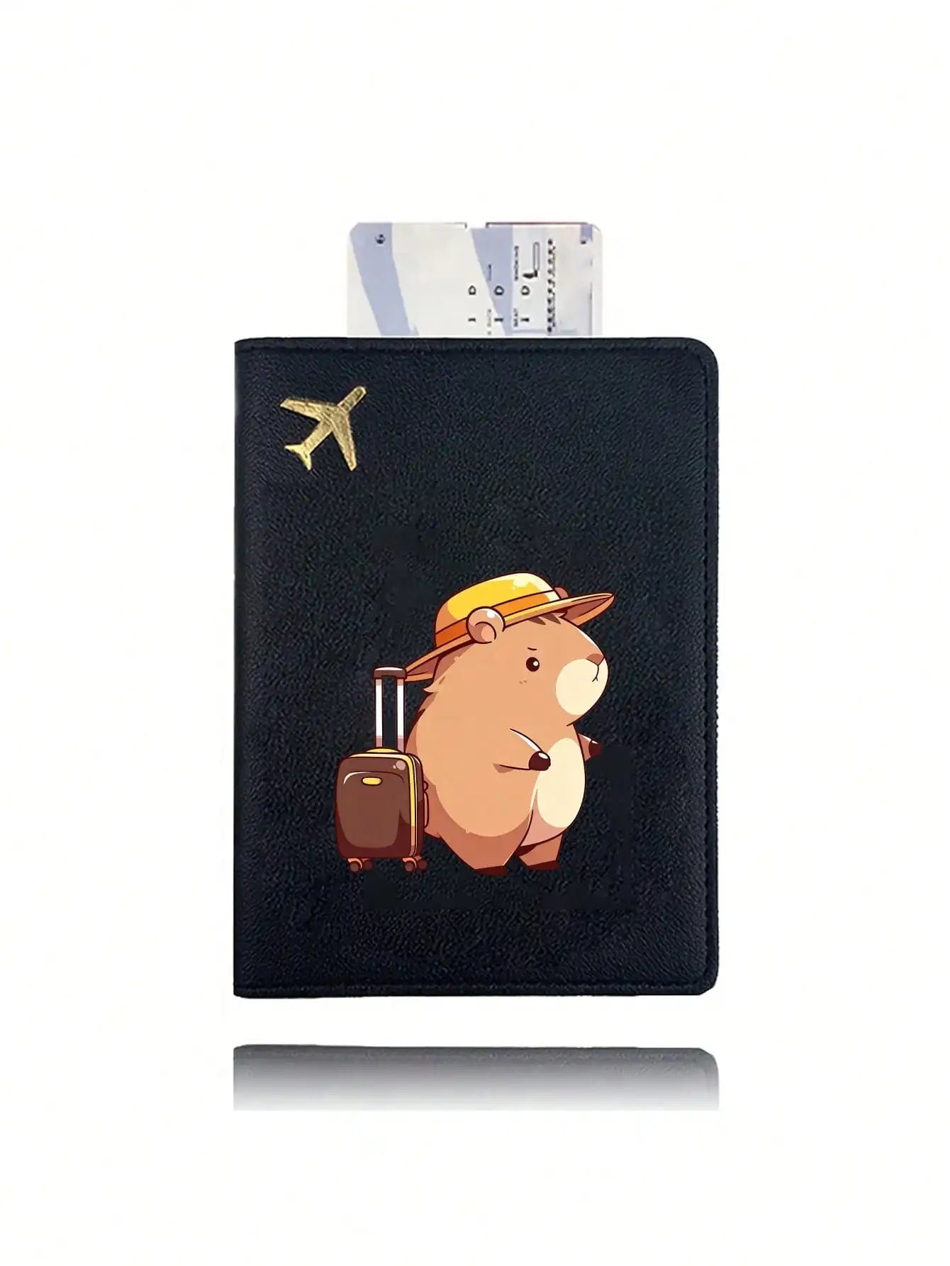 Capybara Pattern Print Passport Wallet Set 2 Pcs Passport Holder  Ticket Holder Passport Lightweight Travel Card Holders