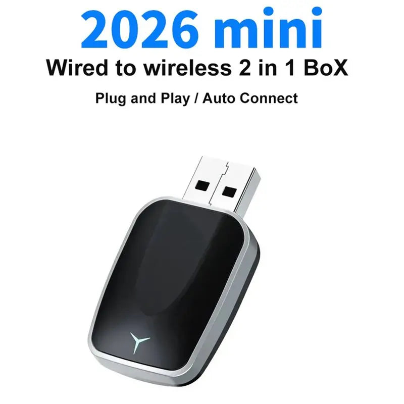 Universal 2026 2In1 Wireless Carplay Android Auto Adapter Plug And Play Connection For Nissan Vehicle