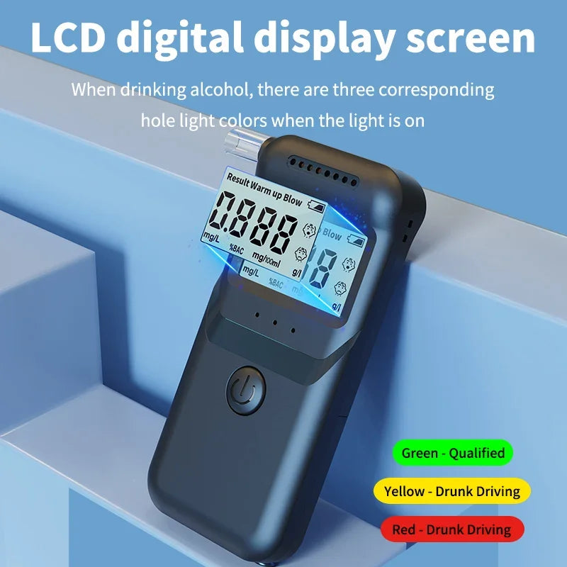 Digital Breathalyzer Alcohol Tester Professional High Precision Car Safety Party Game Health Monitor for Drunk Driving Analyzer