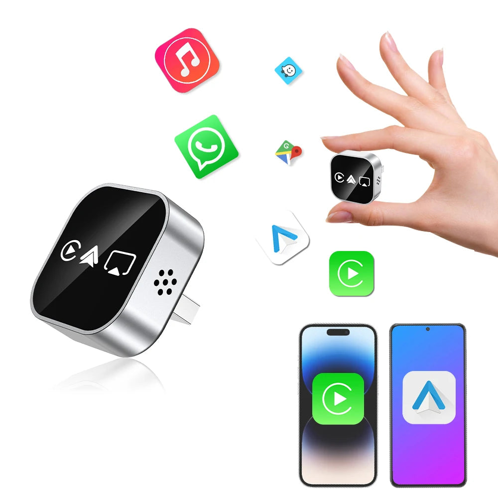 Wireless Adapter Carplay Android Auto WiFi Bluetooth Auto Connect Airplay for iPhone Plug and Play MiNi Car Box 4in1 AI CarPlay