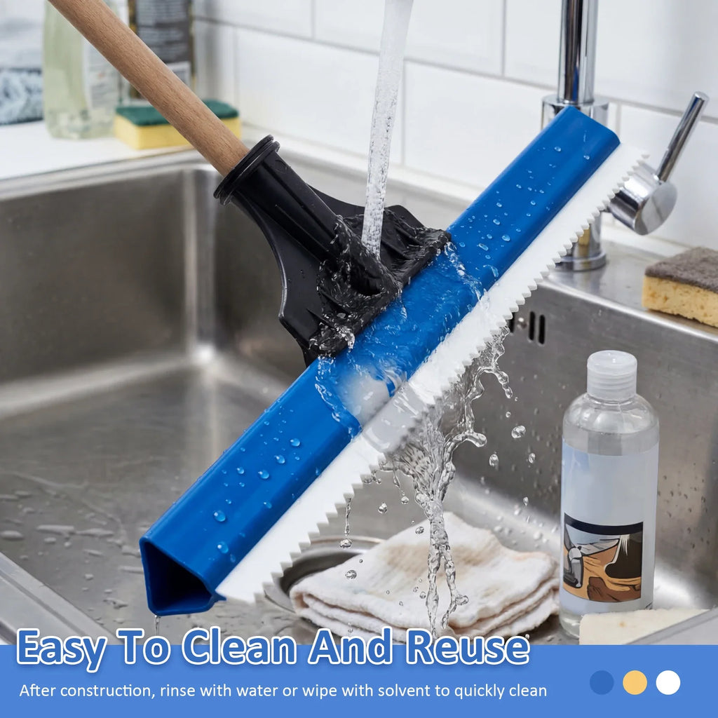 2Pcs 16 Inch Notched Squeegee Epoxy Floor Squeegee Toothed Self Leveling Tool for Professional Project Home DIY Renovation Work