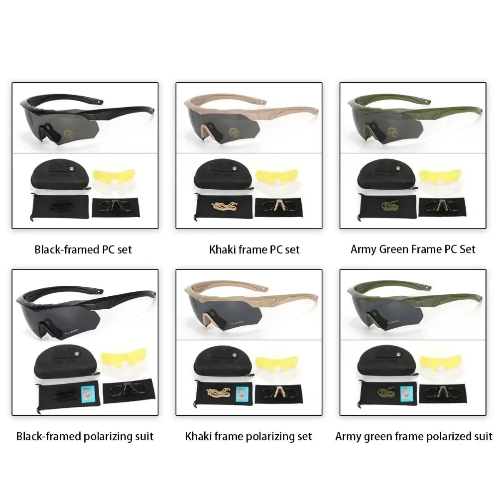 New Style Tactical Goggles CS Airsoft Windproof Shooting Glasses HD 3 Lens Motocross Motorcycle Mountaineering Safe Glasses
