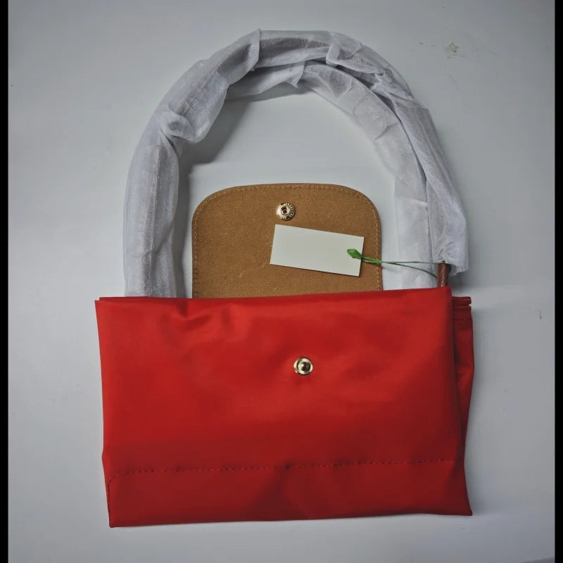 Classic Foldable Stray Bag Handbag Nylon Bag, Embroidered Design for Women