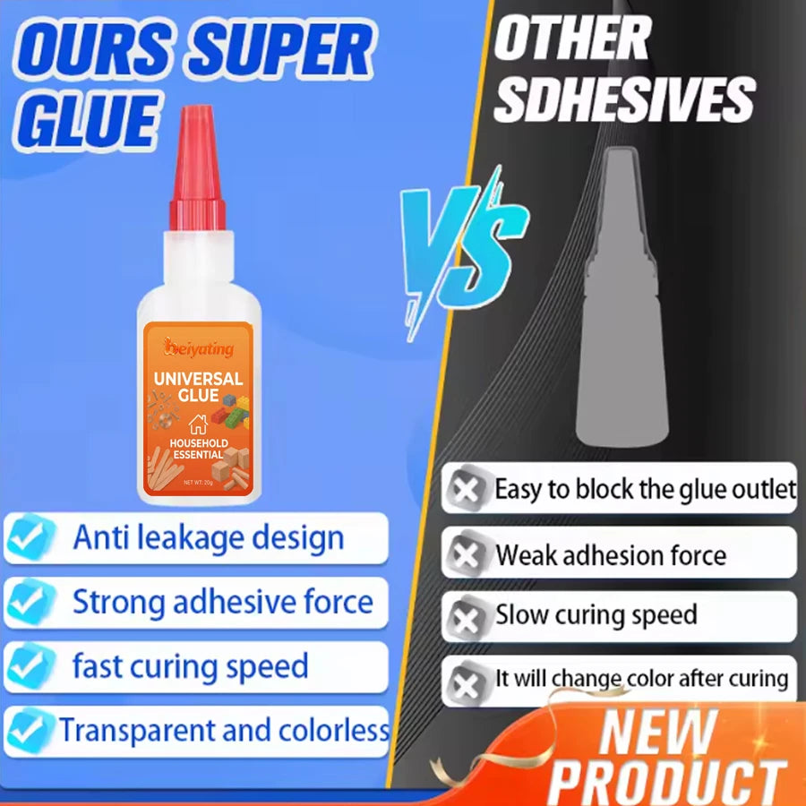 1-3Pcs 20g Universal CA Super Glue, Fast Drying DIY Adhesive for Household Plastic Toys Ornaments Crack Repair