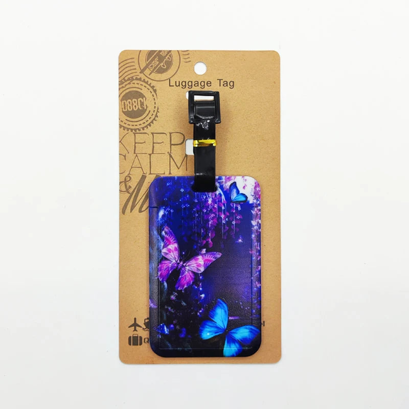 Butterfly Luggage Label Women Travel Luggage Tag Girls Suitcase ID Address Holder Baggage Boarding Portable Suitcase Ticket
