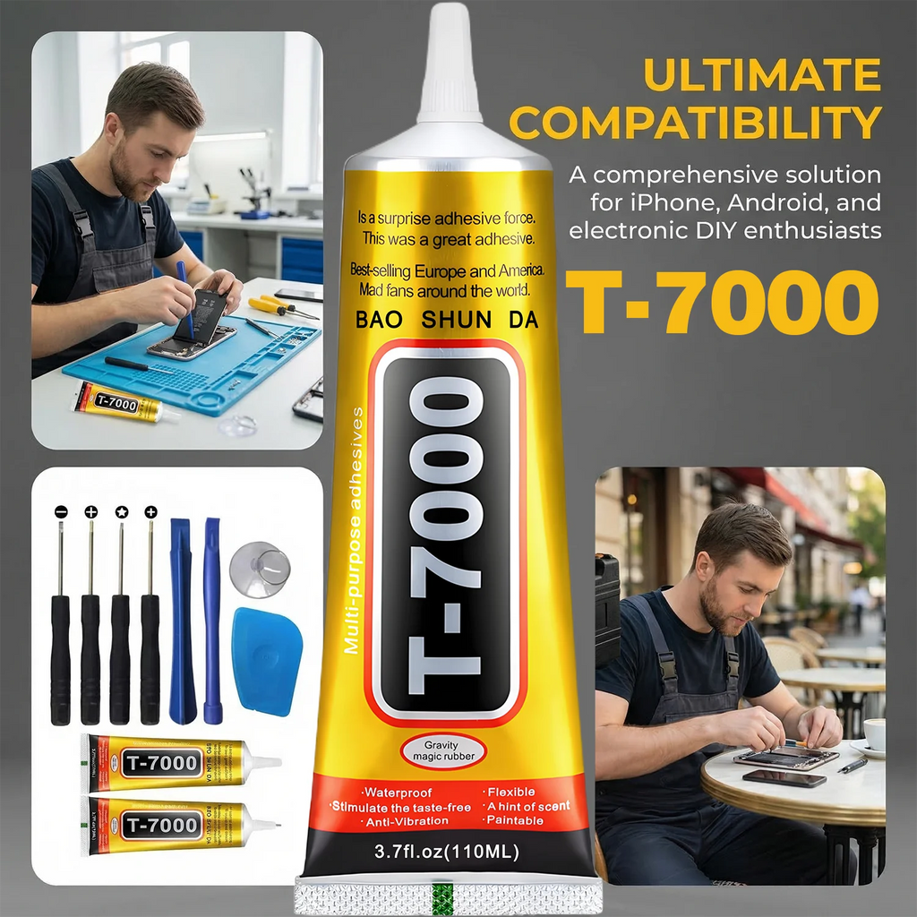 T-7000 Black Mobile Phone Screen Universal Repair Tool High-Strength Waterproof Adhesive,B7000 Elastic Glue T-7000 Glue For Tablet Screen Computer Cell Repair Universal Glue 15/50/110ML.