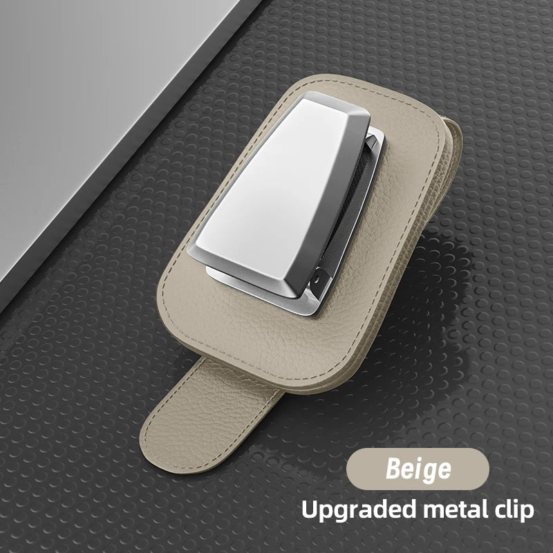 General Motors Glasses Clip Sunglasses Frame Soft Leather Metal Ticket Holder Multifunctional Glasses Mini Cars Accessories