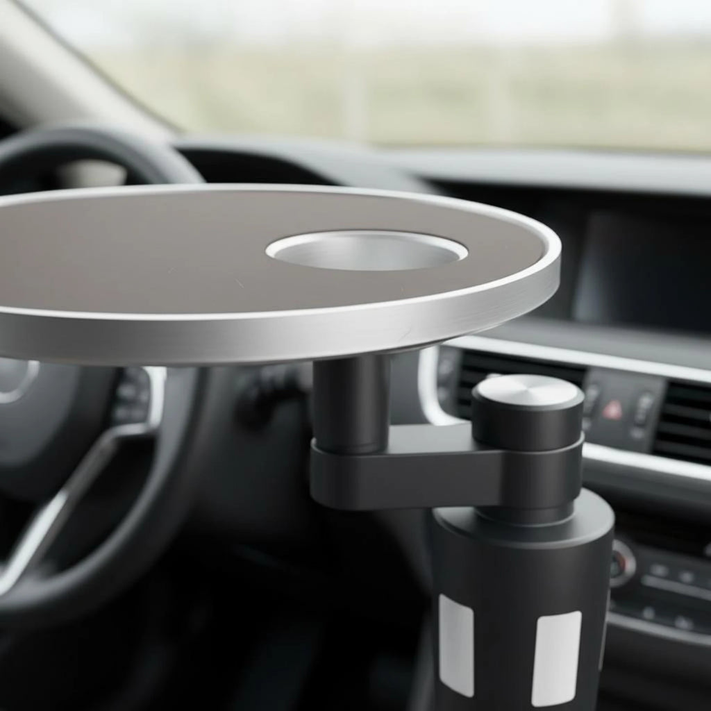 Front Seat Table 360-Degree Rotation Car Dining Tray Rotating Car Tray Multi-Functional Stable Support for Drivers, Road Journey