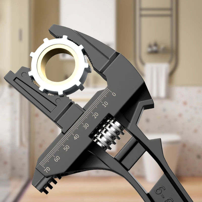 Dual-Use Aluminum Alloy Sink Wrench Adjustable Large Opening Universal Bathroom Faucet Wrench Plumbing Installation Repair Tool