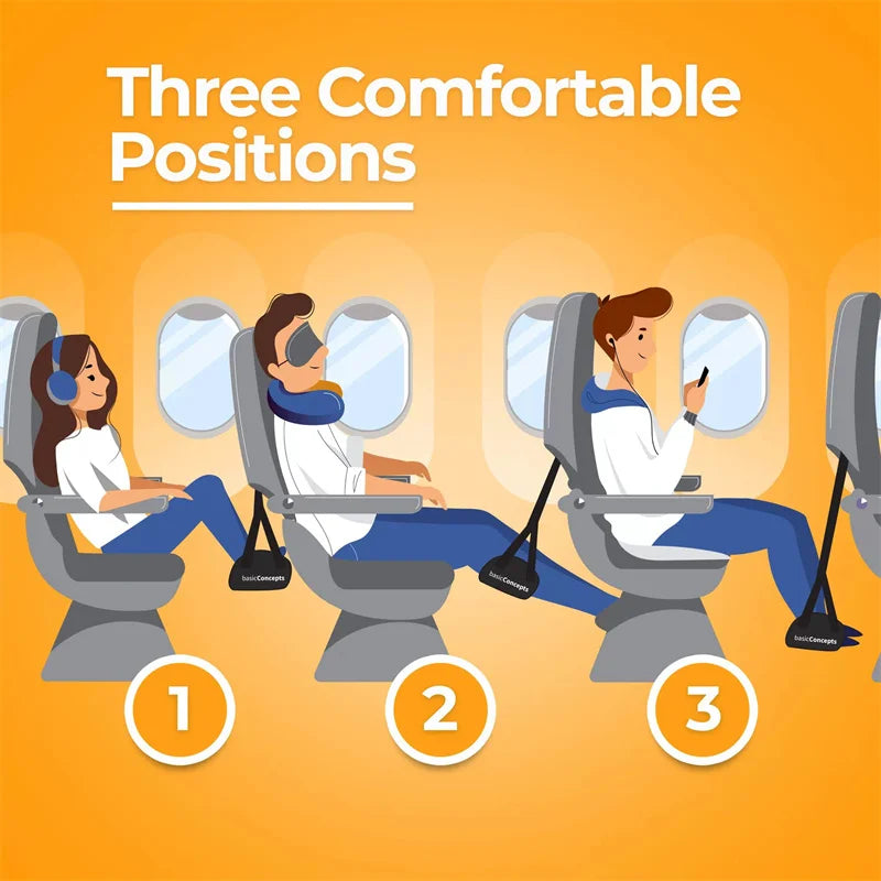 New Airplane Footrest With Adjustable Strap, Portable Hammock Leg Rest, Perfect Travel Accessories