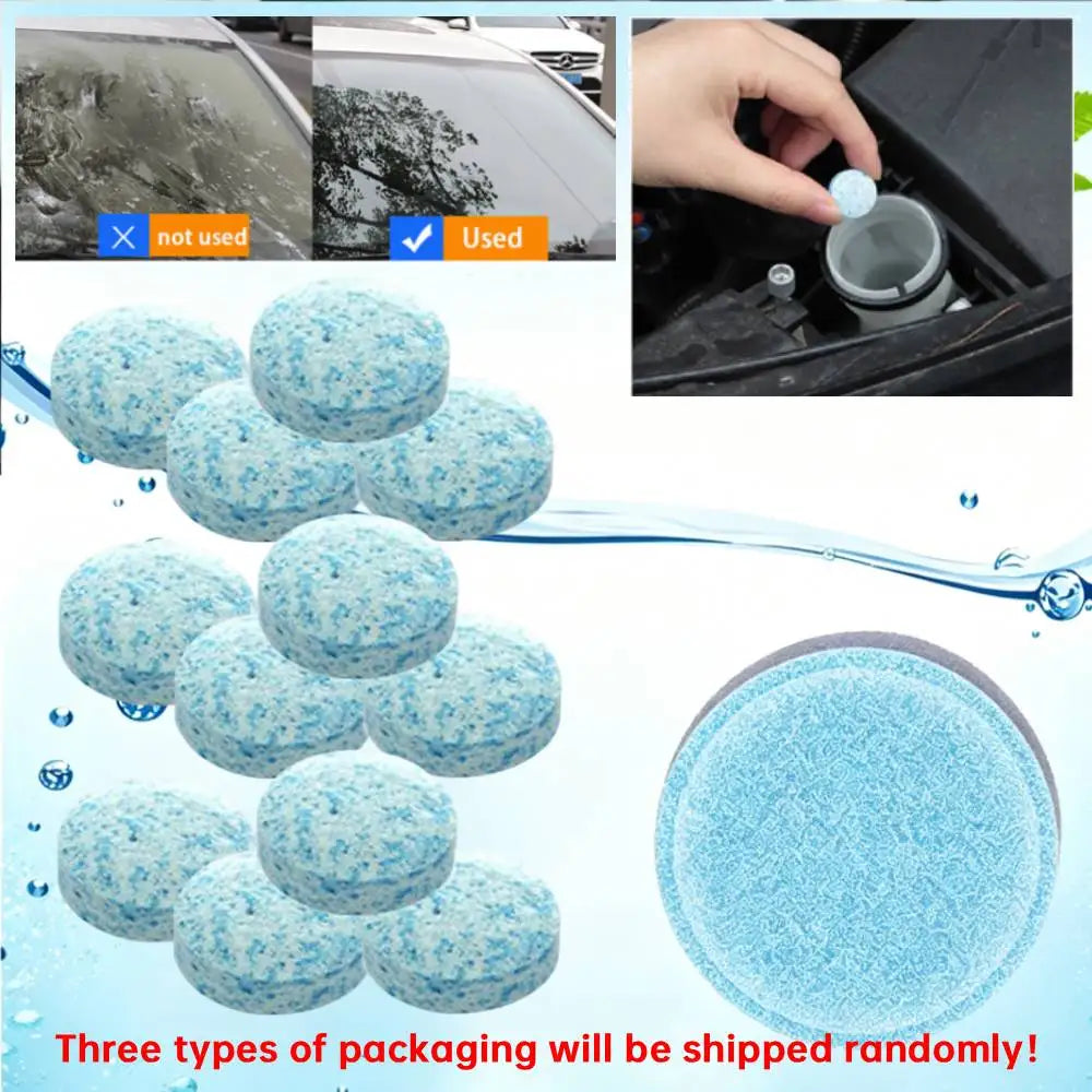 250-10PCS Solid Car Windshield Cleaners Effervescent Tablets Windscreen Window Glass Dust Wiper Car Wash Tool Car Accessories