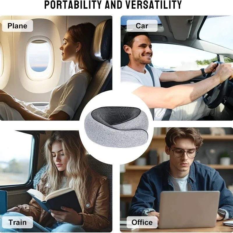 1Pc Portable Washable Outdoor Travel Pillow Set with Memory Foam Neck Support U-Shaped Neck Cushion for Air Travel
