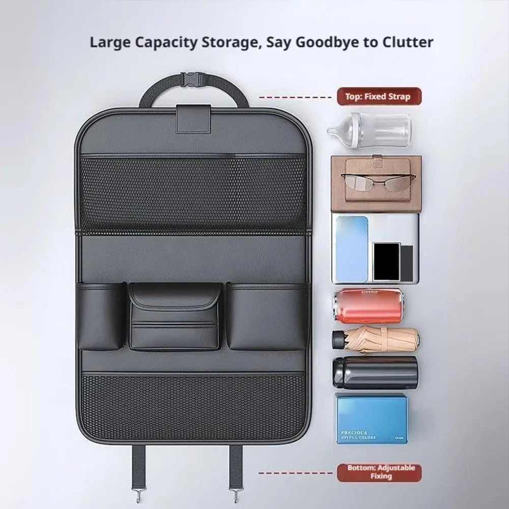 1PC Foldable Car Seat Back Organizer Multi-Pocket Storage Bag with Tray Tablet Holder Tissue Box Waterproof Car Accessories