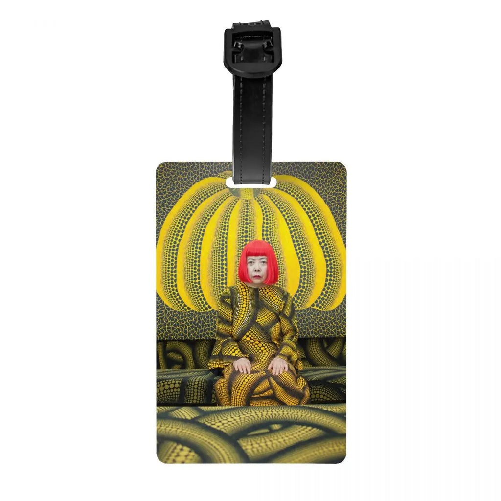Custom Yayoi Kusama Abstract Painting Luggage Tag Privacy Protection Baggage Tags Travel Bag Labels Suitcase