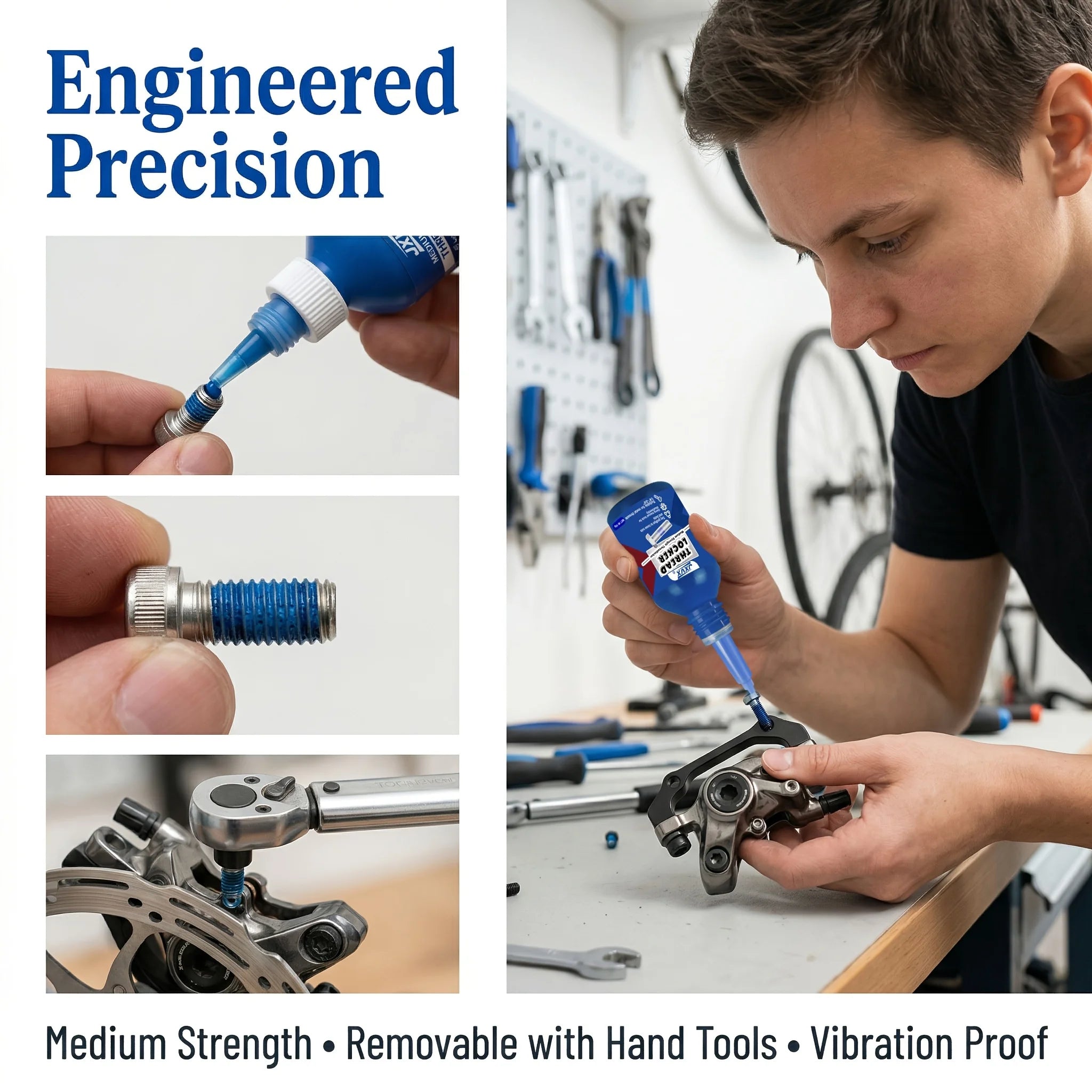 1-5Pcs Medium Strength Thread Sealant, Thread Locker, Quick-Drying Screw Locking Agent, Blue Screw Glue, Strong Anti-Slip Thread Fixing Adhesive